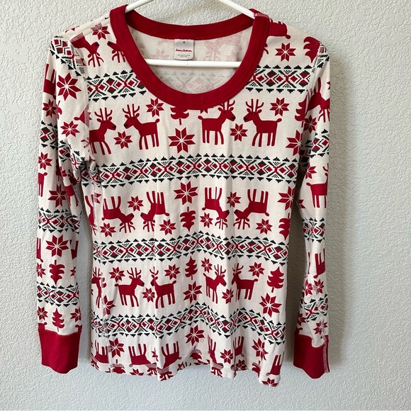 Hanna Andersson Dear Deer Matching Family Pajamas Long John Top Pant Set Size M - Picture 2 of 6